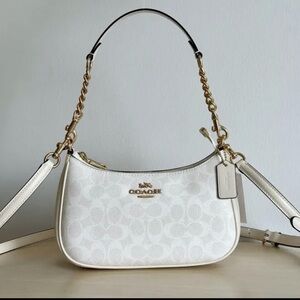 Coach Cream and Gold Shoulder Bag